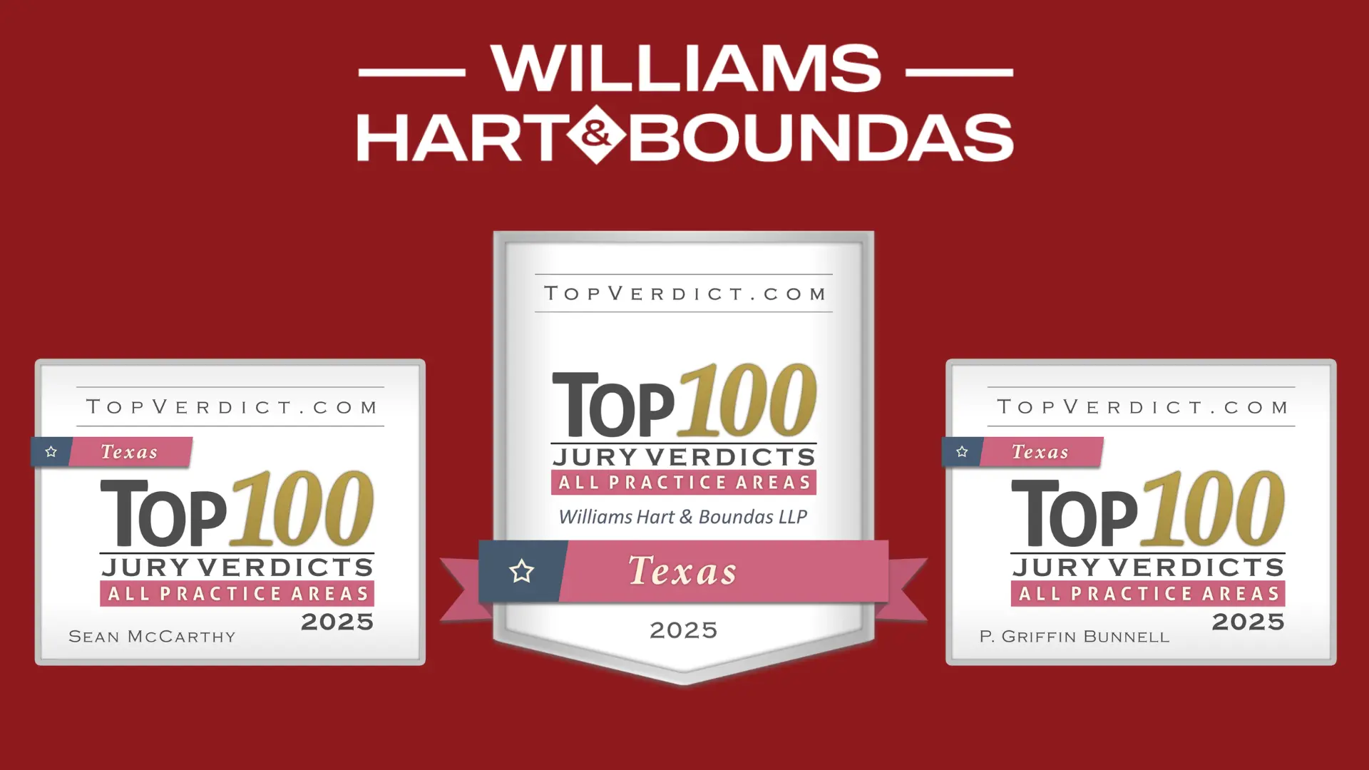 McCarthy & Griffin Top 100 Jury Verdicts badges